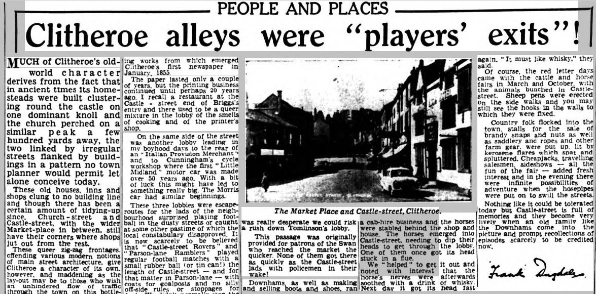 Football long ago - Lancs Eve Post 26-11-1957   A